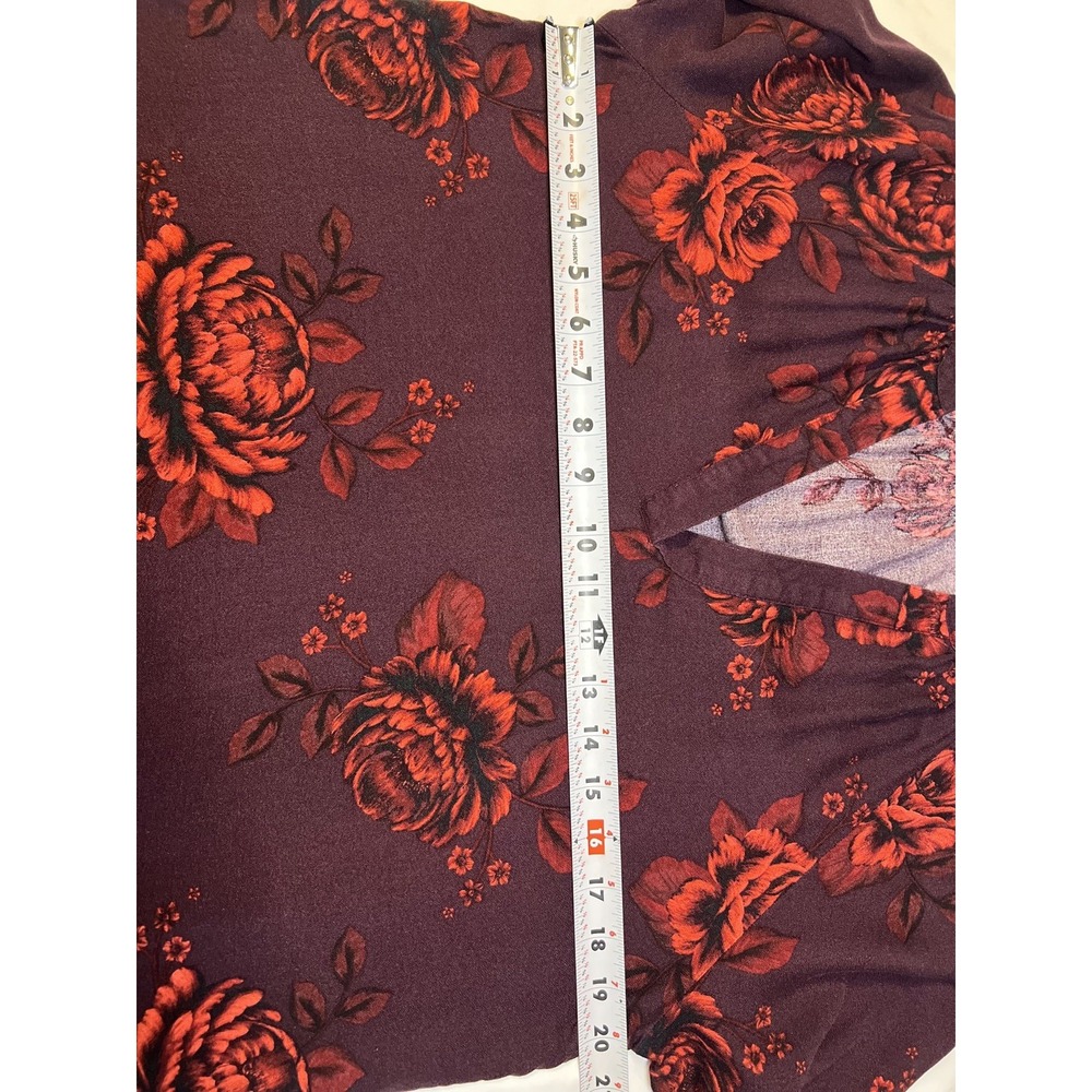 Old Navy Viscose Rose Print Split Neck Long Sleeve Blouse Size S - Picture 4 of 9